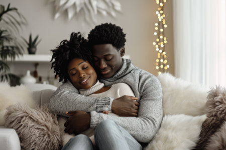 romantic lovers give each other love by comfort hug and embrace pragmaの素材