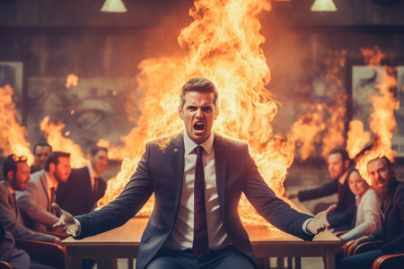 Businessman with bad emotion and strong anger without comelinessの素材