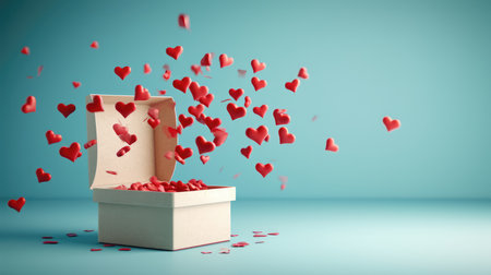a gift box of romantic love on the valentines day pragmaの素材