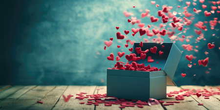 a gift box of romantic love on the valentines day pragmaの素材