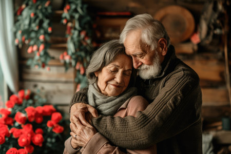 romantic lovers give each other love by comfort hug and embrace pragmaの素材