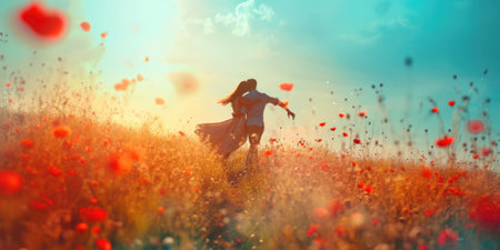 love couple in the beautiful nature scene of pragmaの素材