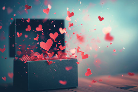 a gift box of romantic love on the valentines day pragmaの素材
