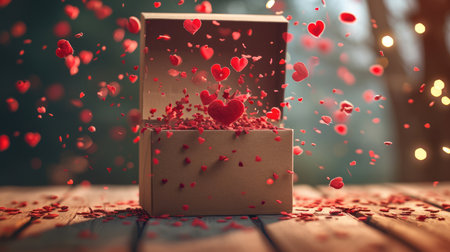 a gift box of romantic love on the valentines day pragmaの素材
