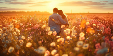 love couple in the beautiful nature scene of pragmaの素材