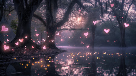 enchanted love forest in the valentines day pragmaの素材