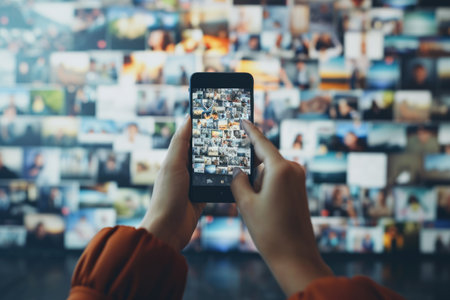 people getting information from social media network where they provide interests and engagement pragmaの素材