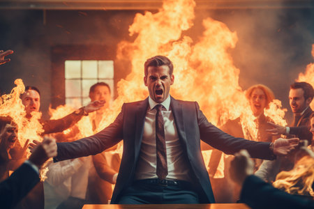 Businessman with bad emotion and strong anger without comelinessの素材