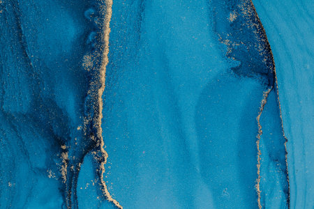 Original artwork photo of marble ink abstract art. High resolution photograph from exemplary original painting. Abstract painting was painted on HQ paper texture to create smooth marbling pattern.の写真素材
