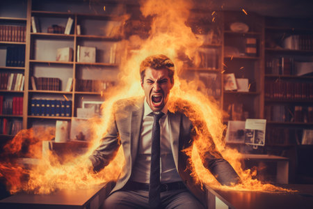 Businessman with bad emotion and strong anger without comelinessの素材