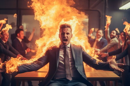 Businessman with bad emotion and strong anger without comelinessの素材