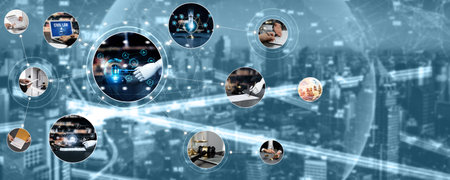AI rules and law concept enforce to control AI artificial intelligence social responsibility and...