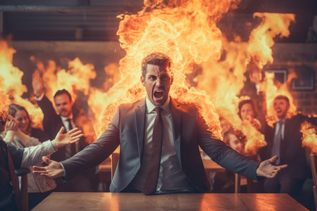 Businessman with bad emotion and strong anger without comelinessの素材