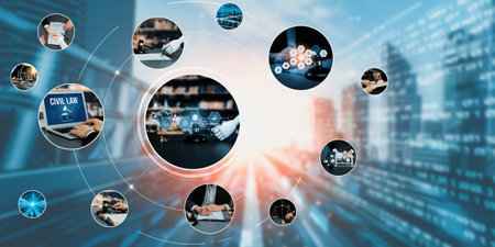 AI rules and law concept enforce to control AI artificial intelligence social responsibility and...
