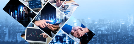 Futuristic business digital financial data technology concept for future big data analytic and...