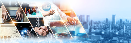 Futuristic business digital financial data technology concept for future big data analytic and...