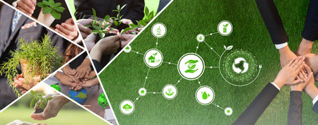 Green business ESG management tool to save world future concept model case idea to deal with bio...