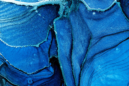 Original artwork photo of marble ink abstract art. High resolution photograph from exemplary original painting. Abstract painting was painted on HQ paper texture to create smooth marbling pattern.の写真素材