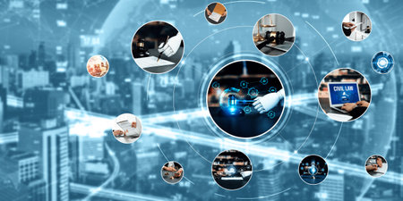 AI rules and law concept enforce to control AI artificial intelligence social responsibility and...