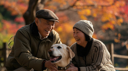 playful dog and its owner in nature outdoor , healthy lifestyle pragmaの素材