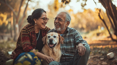 playful dog and its owner in nature outdoor , healthy lifestyle pragmaの素材