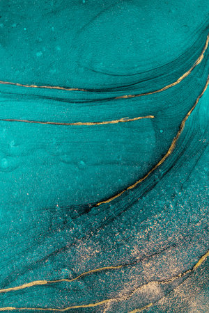 Original artwork photo of marble ink abstract art. High resolution photograph from exemplary original painting. Abstract painting was painted on HQ paper texture to create smooth marbling pattern.の写真素材