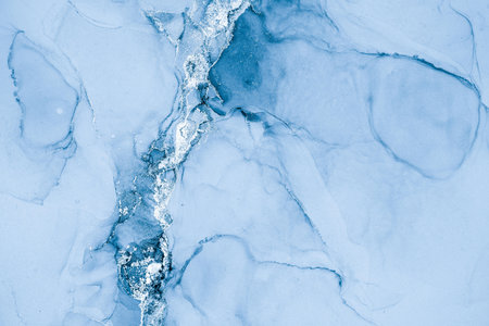 Original artwork photo of marble ink abstract art. High resolution photograph from exemplary original painting. Abstract painting was painted on HQ paper texture to create smooth marbling pattern.の写真素材