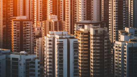 High density residential architecture city downtown buildings comelinessの素材