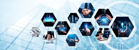 Futuristic business digital financial data technology concept for future big data analytic and...