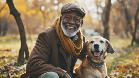 playful dog and its owner in nature outdoor , healthy lifestyle pragmaの素材
