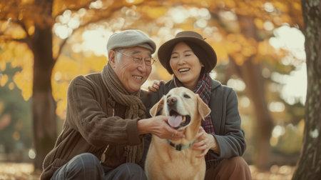 playful dog and its owner in nature outdoor , healthy lifestyle pragmaの素材