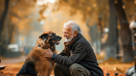playful dog and its owner in nature outdoor , healthy lifestyle pragmaの素材