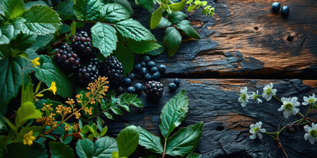 The picture of nature that focused to the green leaf from tree in the forrest that stay on ground and got illuminated with bright light of a sunlight in the summer or spring time of the year. AIGX03.の素材