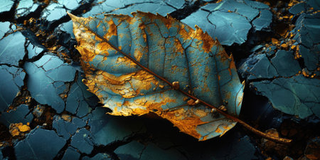 The picture of nature that focused to the gold leaf from tree in the forrest that stay on ground and got illuminated with the bright light of sunlight in the summer or spring time of the year. AIGX03.の素材