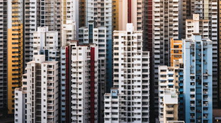 High density residential architecture city downtown buildings comelinessの素材