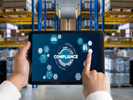 Compliance system for modish online corporate business to meet quality standardの写真素材