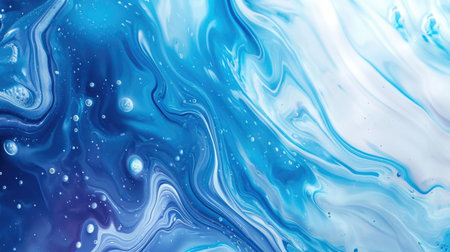 The abstract picture of the two colours between blue and white colour that has been mixing with each other in the form of the ink or liquid to become beautifully view of this abstract picture. AIGX01.の素材