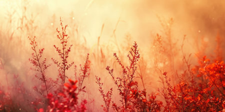 The close up abstract picture of the red colour flower and plant that has been growing and blooming from the beautifully view in the nature that cannot be found in the any normal situation. AIGX01.の素材
