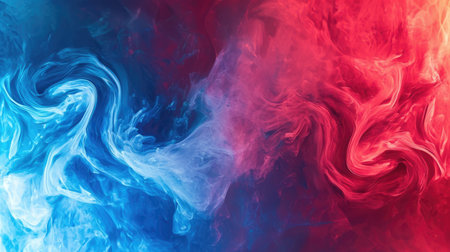 The abstract picture of the two colours between blue and red colour that has been mixing with each other in the form of the ink or liquid to become beautifully view of this abstract picture. AIGX01.の素材