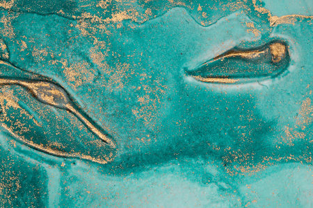 Original artwork photo of marble ink abstract art. High resolution photograph from exemplary original painting. Abstract painting was painted on HQ paper texture to create smooth marbling pattern.の写真素材