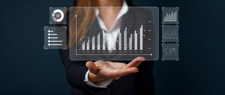 Business person delve into data analytics to uncover trends and insights from predictive big data models to real-time analysis, learn how data driven decisions propel analytic industries forward Faasの写真素材