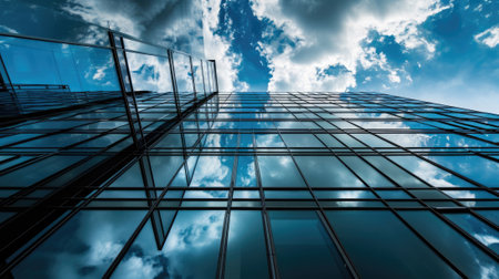 A big tall structure with an uncountable amount of the mirror or glass that reflect the of light by the bright sun and show what is on the other side of them that the picture of it so clear. AIGX03.の素材