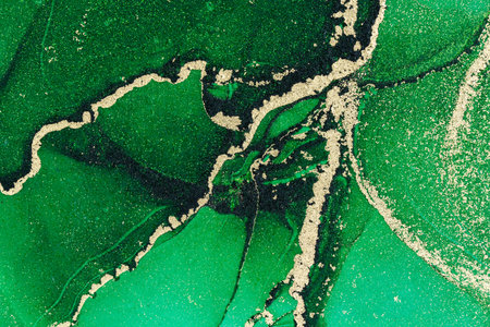 Original artwork photo of marble ink abstract art. High resolution photograph from exemplary original painting. Abstract painting was painted on HQ paper texture to create smooth marbling pattern.の写真素材