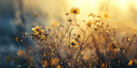 The close up abstract picture of the yellow colour flower and plant that has been growing and blooming from the beautifully view in the nature that cannot be found in the any normal situation. AIGX01.の素材