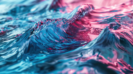 The abstract picture of the colourful liquid that has been mixing with blue and pink colour and form the beautiful colour wave that cannot be found anywhere in the nature but made by a human. AIGX01.の素材
