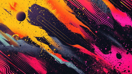 The picture of the colourful abstract wallpaper that has been mix with the primary colours and has become the colourful abstract picture that fill with beautiful of mixing the many colours. AIGX01.の素材