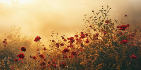 The close up abstract picture of the red colour flower and plant that has been growing and blooming from the beautifully view in the nature that cannot be found in the any normal situation. AIGX01.の素材