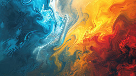 The abstract picture of the primary colours between blue, red, yellow that has been mixing with each other in the form of the ink or liquid to become beautifully view of this abstract picture. AIGX01.の素材