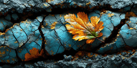 The picture of nature that focused to the gold leaf from tree in the forrest that stay on ground and got illuminated with the bright light of sunlight in the summer or spring time of the year. AIGX03.の素材