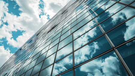 A big tall structure with an uncountable amount of the mirror or glass that reflect the of light by the bright sun and show what is on the other side of them that the picture of it so clear. AIGX03.の素材